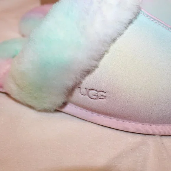 NIB UGG WOMEN'S WATERCOLOR SCUFFETTE II SUEDE SHEARLING LINED SLIPPERS - Picture 4 of 7